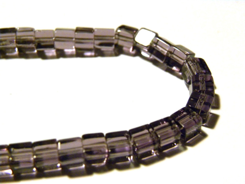 4 mm Small Glass Cube Beads - Cubic Glass Beads - Purple - 1 Strand with approx. 75 beads