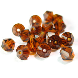 6 mm Czech MC Faceted Glass Bicone Beads - Dark To...