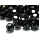 10 Stk. Tschechische Runde Facettierte MC Kristallperlen 6 mm - Jet (schwarz)