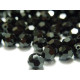 10 Stk. Tschechische Runde Facettierte MC Kristallperlen 6 mm - Jet (schwarz)