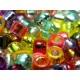 6 mm (0.24 inch) Small Plastic Pony Beads - 2.5 mm Hole - Acrylic Spacer Beads - Mixed Col. Silver Lined (100 Pc.)
