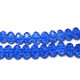 6 mm Faceted Flat Round Glass Beads (Rondelle Beads) - Sapphire Blue