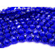 8 mm Round Faceted Fire-polished Czech Glass Beads (25 pc.) - Cobalt