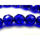 8 mm Round Faceted Fire-polished Czech Glass Beads (25 pc.) - Cobalt