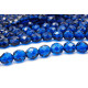 8 mm Round Faceted Fire-polished Czech Glass Beads (25 pc.) - Capri Blue