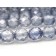 8 mm Round Faceted Fire-polished Czech Glass Beads - Blue Lustre - 25 pc