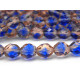 8 mm Round Faceted Fire-polished Czech Glass Beads - Blue/Pink - 25 pc