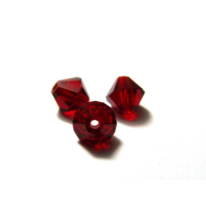 6 mm Czech MC Faceted Glass Bicone Beads - Siam Re...