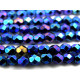 4 mm Round Faceted Fire-polished Czech Glass Beads (50 pc.) - Blue Iris