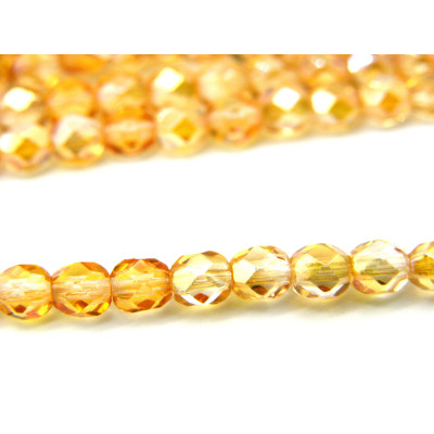 50 Stk. Tschechische feuerpolierte Glasschliffperlen 4 mm - Crystal Celsian