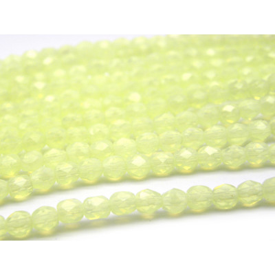 50 Stk. Tschechische feuerpolierte Glasschliffperlen 4 mm - Jonquil Opal