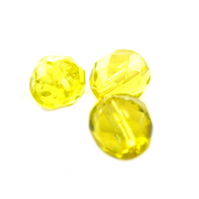 8 mm Large Round Czech Glass Beads - Jonquil
