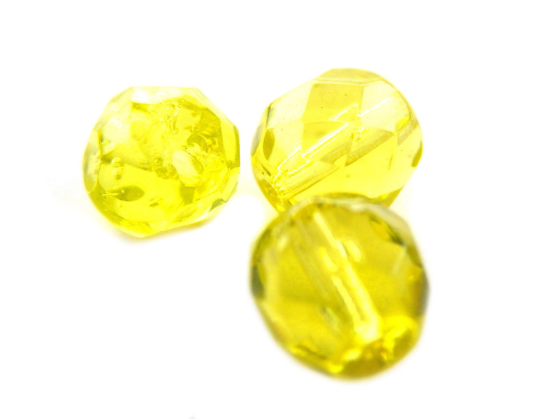 8 mm Large Round Czech Glass Beads - Jonquil
