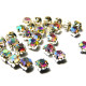 3.8 mm Sew-on Crystal Rhinestones Montees - Silver/Crystal AB - 20 pc.