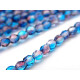 50 Stk. Tschechische feuerpolierte Glasschliffperlen 4 mm - Zweifarbig Aqua/Fuchsia