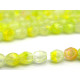 4 mm Round Faceted Fire-polished Czech Glass Beads - Spring Valley Opal/Yellow