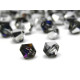 6 mm Czech MC Faceted Glass Bicone Beads - Silver-Blue-Purple