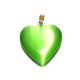 Large Cats Eye Glass Heart Pendant 20 mm