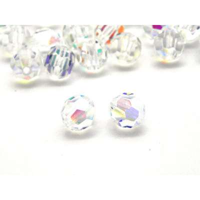 6 mm (0.24 inch) Czech Superior Crystals MC Round Faceted Beads (10 pc.) - Crystal AB