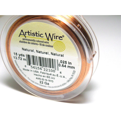 0.6 mm (22 GA) Beadalon Artistic Wire for Jewellery and Crafts - Natural Copper