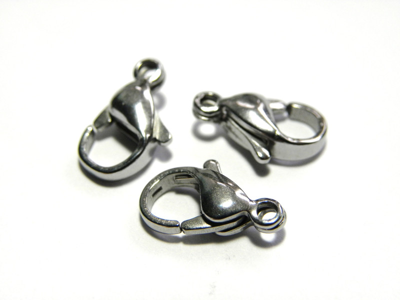 12 mm Medium Stainless Steel TriggerLobster Clasps -10, 25 pc.