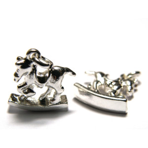 15 mm Rocking Horse Metal Alloy Charm With Jump Ri...