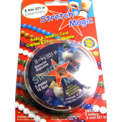 0.8 mm (.032 inch) Stretch Magic Elastic Jewelry Cord - 5 m (16.4 ft.) - CLEAR