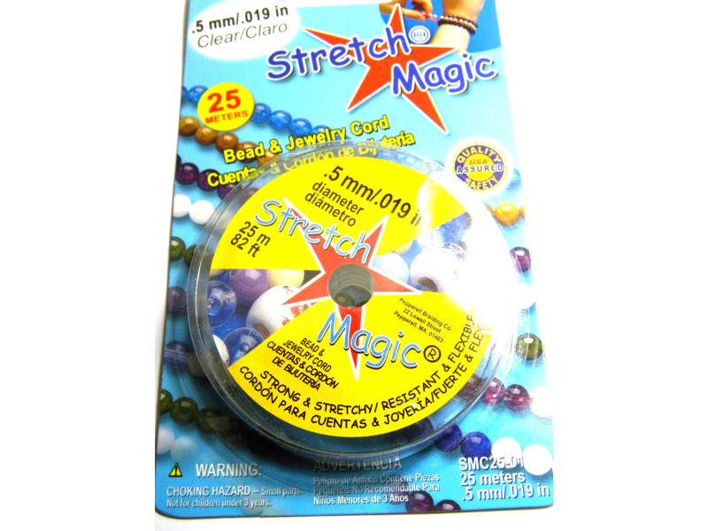 0.5 mm (.020 inch) - 24 GA - Stretch Magic Elastic Jewelry Cord - 25 m (82 ft.) - CLEAR