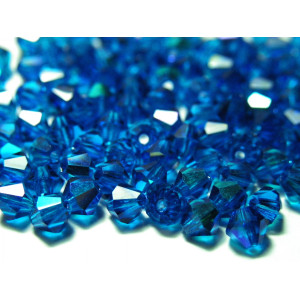 4 mm Czech MC Small Faceted Glass Bicone Beads - D...
