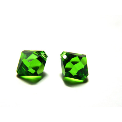 8 mm Swarovski® 6301 Bicone Pendant - Genuine Austrian Crystal - Fern Green (2 Pc.)