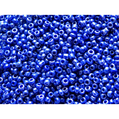 11/0 (2 mm) Round Glass Seed Beads, Round Rocailles - Blue Opaque Lustre - 15 g or 50 g