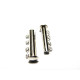 26 mm Magnetic Slide Lock Clasp for Jewellery  - 4 Rows - Silver plated (1 or 10 Pc.)