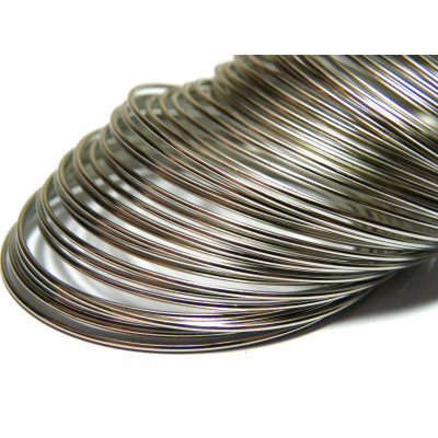 1.0 mm - 18 GA - Memory Wire - 5.5 cm (2.2 inch) Diameter - Silver Plated (1 piece of 10 or 50 loops) 1.0 mm - 18 GA - Memory Wire - 5.5 cm (2.2 inch) Diameter - Silver Plated (1 piece of 10 or 50 loops)