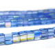 4 mm Small Glass Cube Beads - Cubic Glass Beads - Light Sapphire AB - 1 Strand with approx. 75 beads