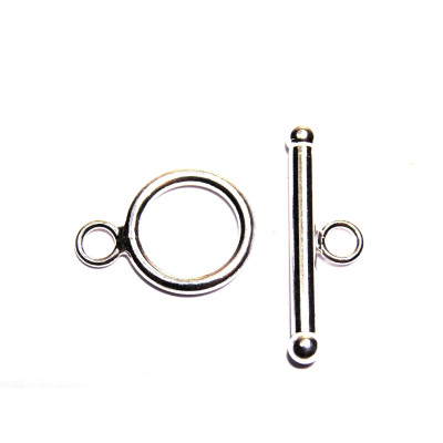 12 mm Runder Sterlingsilber Knebelverschluss (2-Teilig)