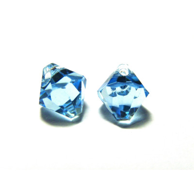 2 pc. Swarovski® 6301 Bicone Pendant 6mm - Aquamarine - Genuine Austrian Crystal