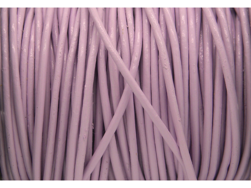 1 mm rundes Echtlederband, Rundlederband, Lederschnur, Lederkordel - Flieder - 1 m