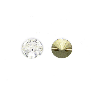 Swarovski® 3015 Crystal Rivoli Button, Round Faceted Sew-on Stone - 12 mm - Crystal - Genuine Austrian Crystal