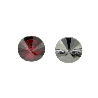 Swarovski® 3015 Crystal Rivoli Button, Round Faceted Sew-on Stone - 12 mm - Siam (Red) - Genuine Austrian Crystal