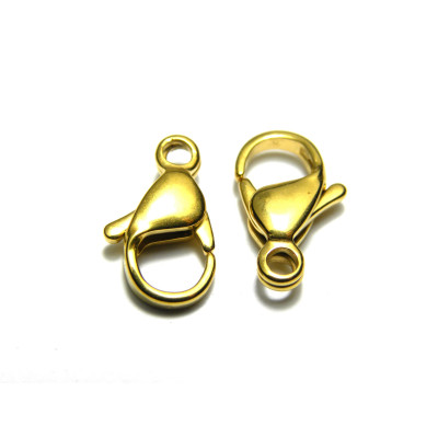 15 mm Große Karabiner Verschlüsse aus Edelstahl - Vergoldet (5 oder 10 Stk.)