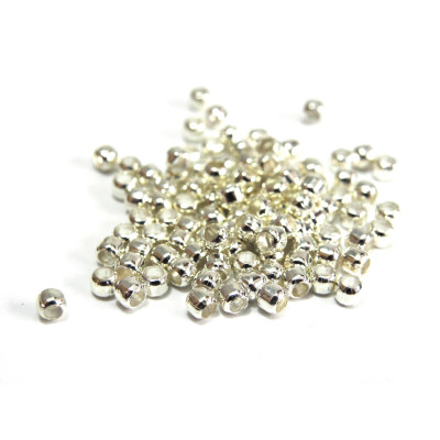 2mm Silver Plated Round Brass Crimp Beads (3 g)