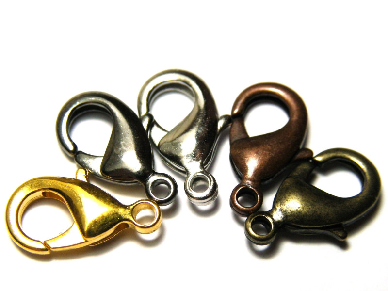 15 mm Large Lightweight Brass Trigger Clasps/Lobster Clasps - Colour Choice (20 pc.)