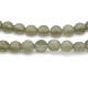Flache gefrostete Glas Briolette-Glasperlen, flache facettierte Rondelle 8 mm - Grau