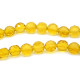 6 mm Flat Frosted Glass Beads, Faceted Flat Rondelle Beads - Topaz
