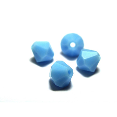 6 mm Czech MC Faceted Glass Bicone Beads - Turquoise Opaque