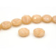 14 mm Large Hand-Made Faceted Flat Round Glass Beads - Rose - 12 pc.