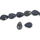13.5 mm Large Hand-Made Faceted Drop Shaped Glass Beads - Montana Blue - 12 pc.