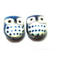 17 mm Large Hand painted Ceramic Owl Beads - Mixed Colours or Colour Pairs