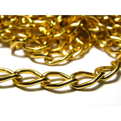 5 m Goldfarbene gedrehte Ankerkette aus Aluminium 9x14 mm