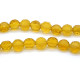 8 mm (0.3 inch) Flat Frosted Glass Beads, Faceted Flat Rondelle Beads - Topaz